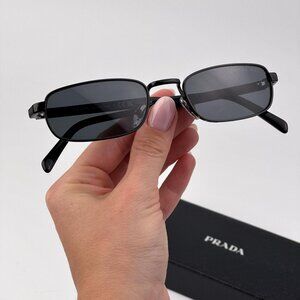 Prada PRB54S Polarized Sunglasses – Black Rectangle Frame Grey | Model 1AB5Z1
